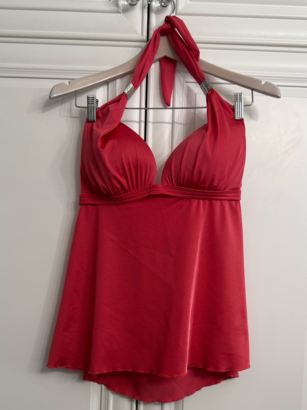 VENUS Size 14 Coral "Goddess" Tankini Push-Up Halter Top Swimsuit Hipster Bottom